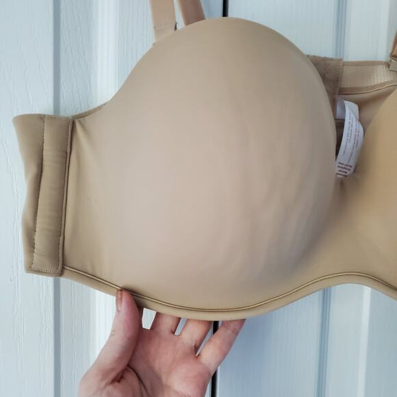 Cacique Tan Smooth Multi-Way Boost Strapless Bra 44B Neutral Comfort Support - Picture 4 of 16